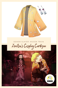 Zenitsu Costume Cosplay Cardigan Jacket Earrings set